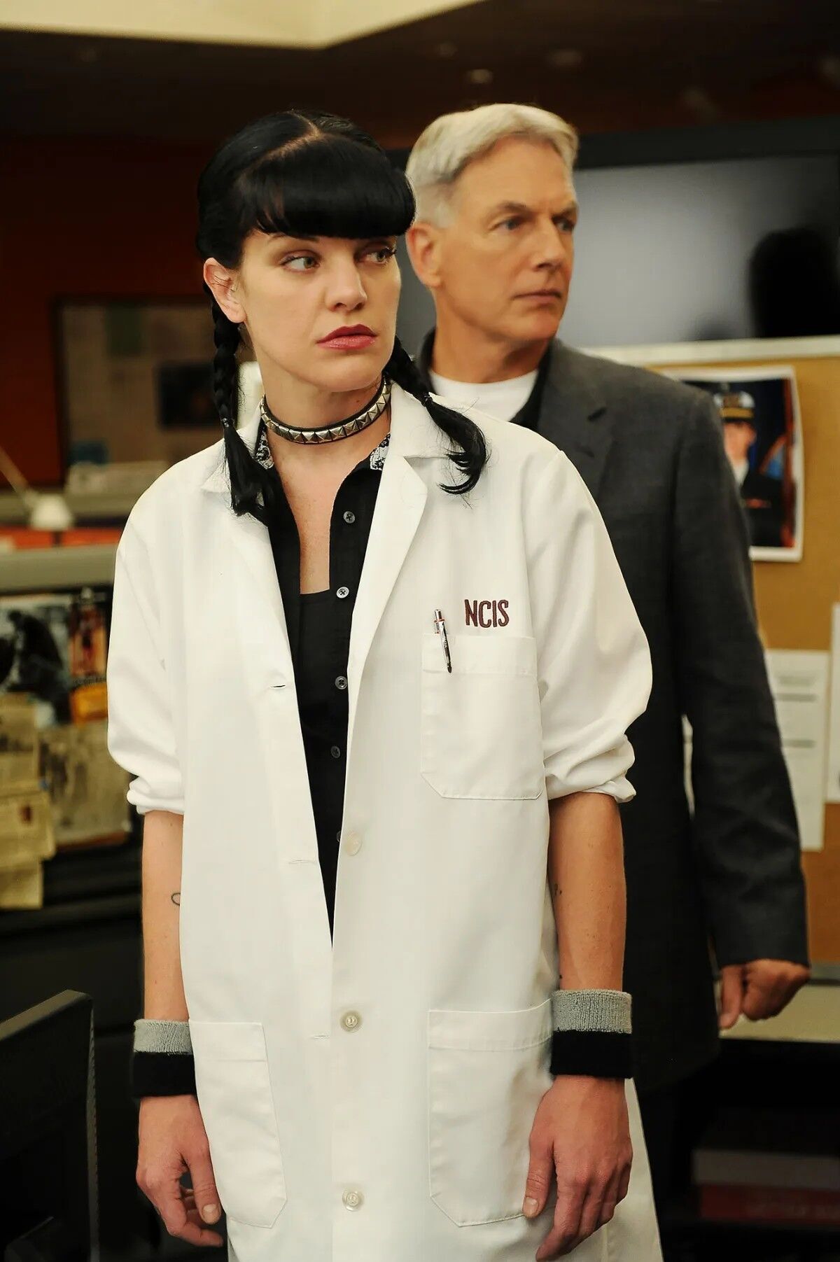 Pauley Perrette and Mark Harmon