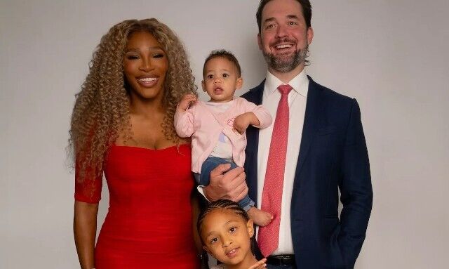 Serena Williams with her family