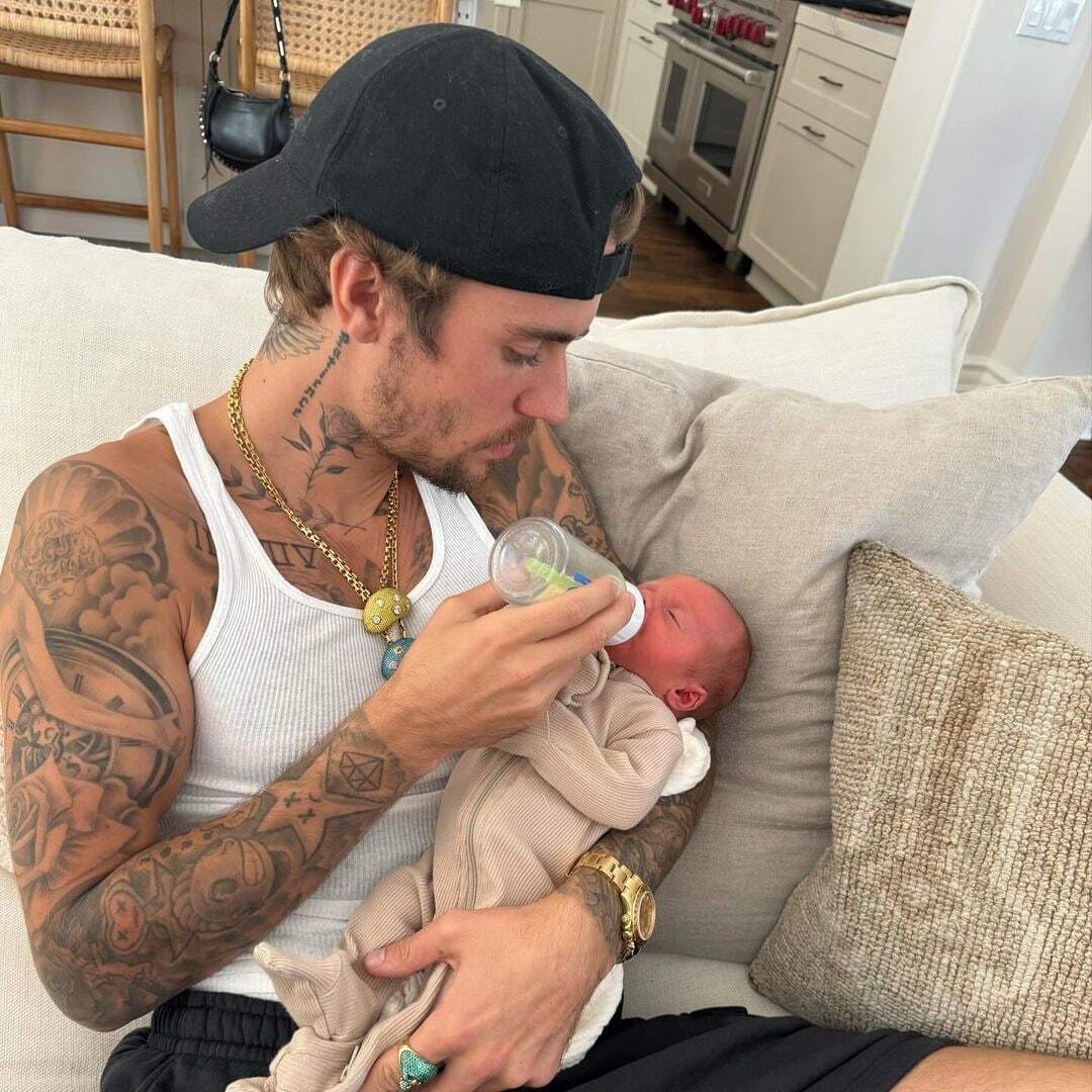 Justin Bieber with child