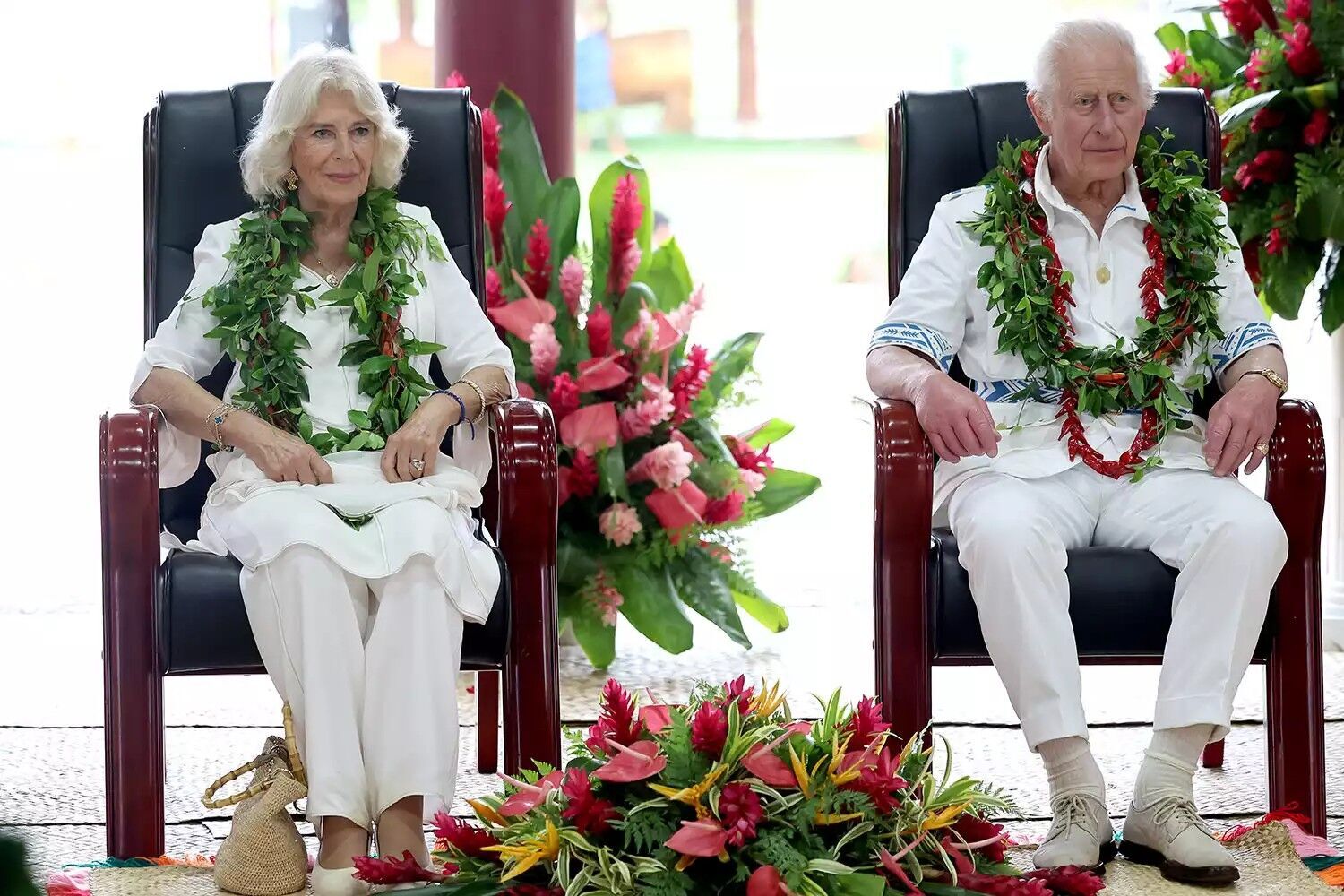 Queen Camilla and King Charles in Apia, Samoa, on Oct. 24, 2024