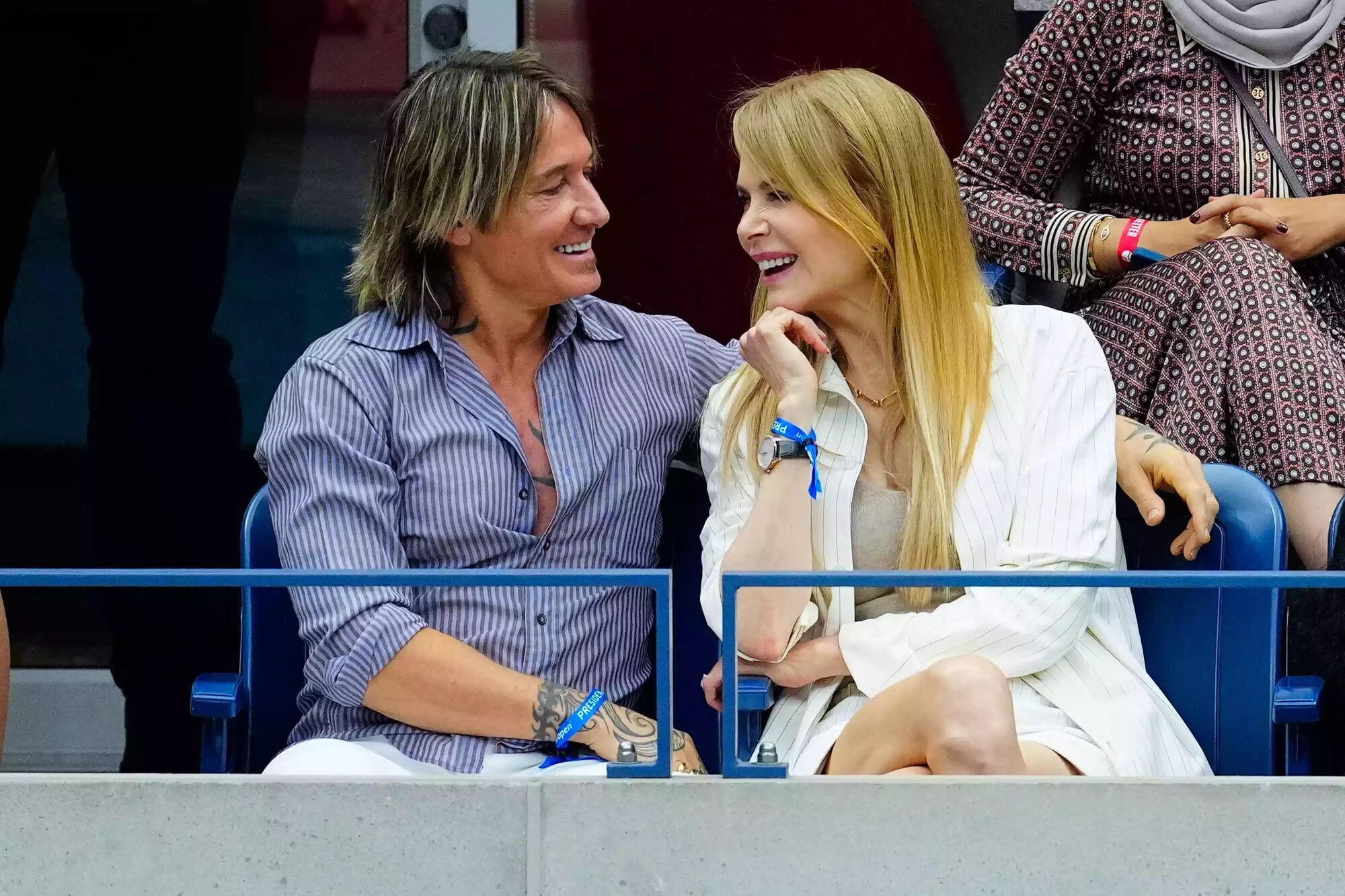 Keith Urban and Nicole Kidman watch a tennis match at the 2023 US Open in New York City.