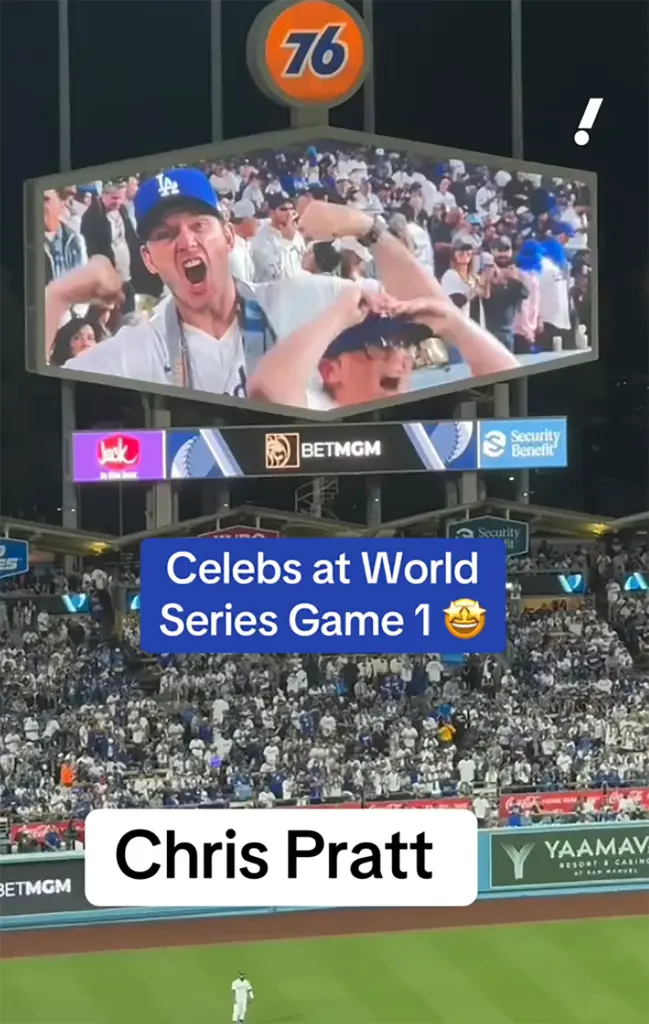 Chris Pratt took son Jack to a World Series game