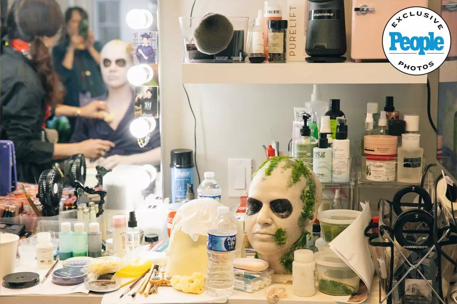 A snapshot of some of the hair pieces crafted for Kelly Clarkson's transformation into Beetlejuice.