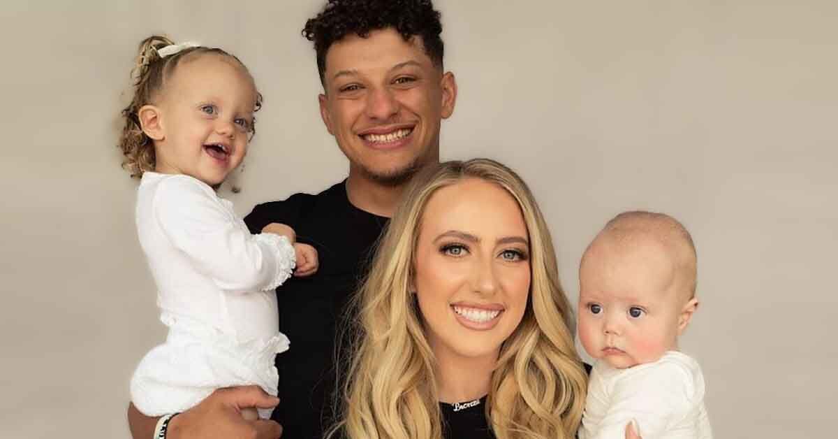 Patrick and Brittany Mahomes with children