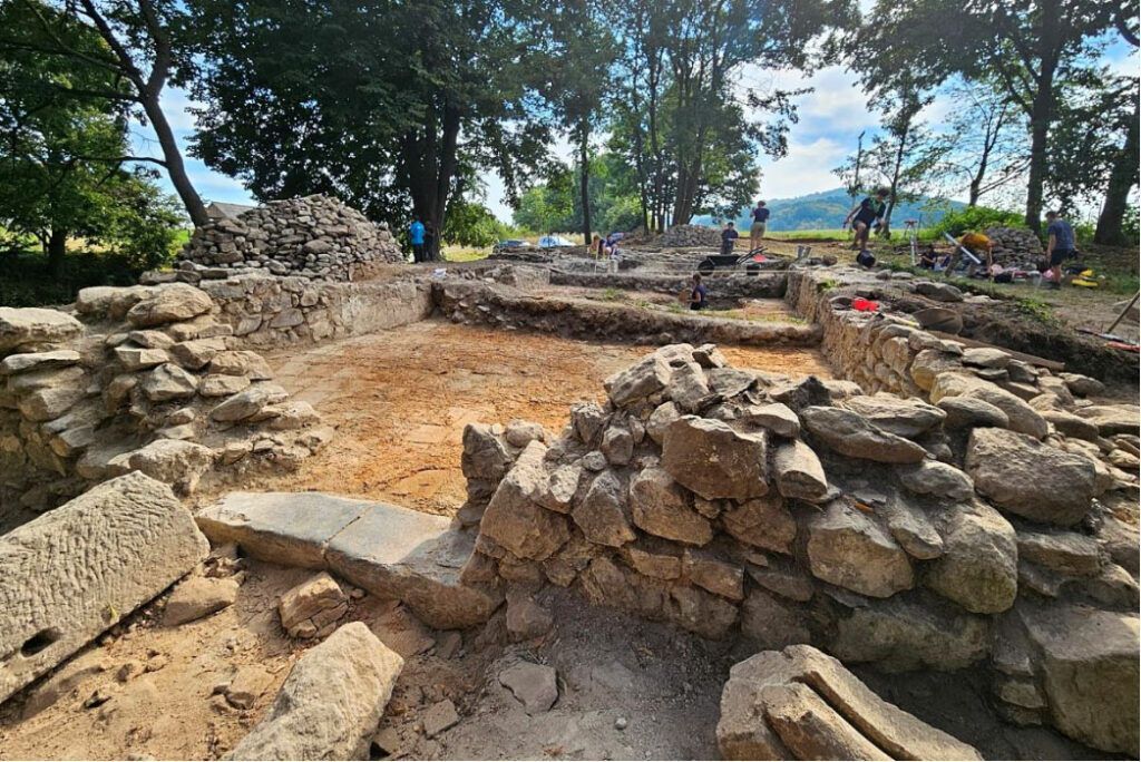 Excavation of medieval structure on the site of the Church of the Epiphany, Ostrá Lúka, Slovakia