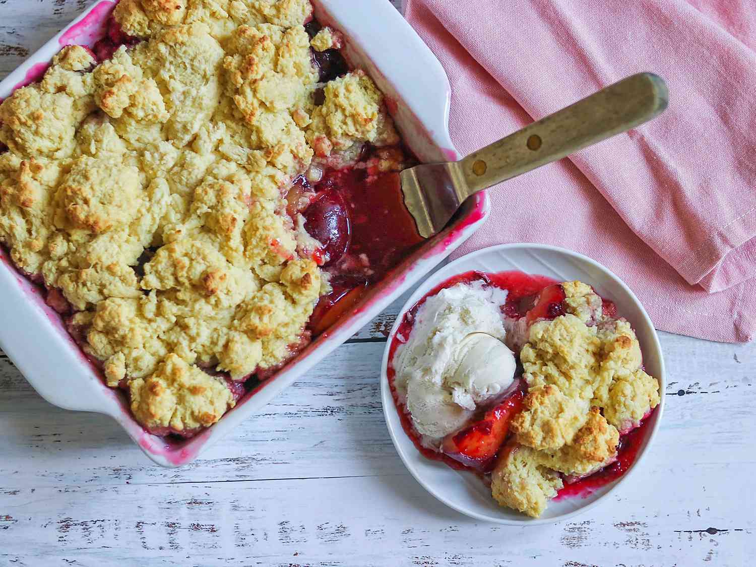 Plum cobbler