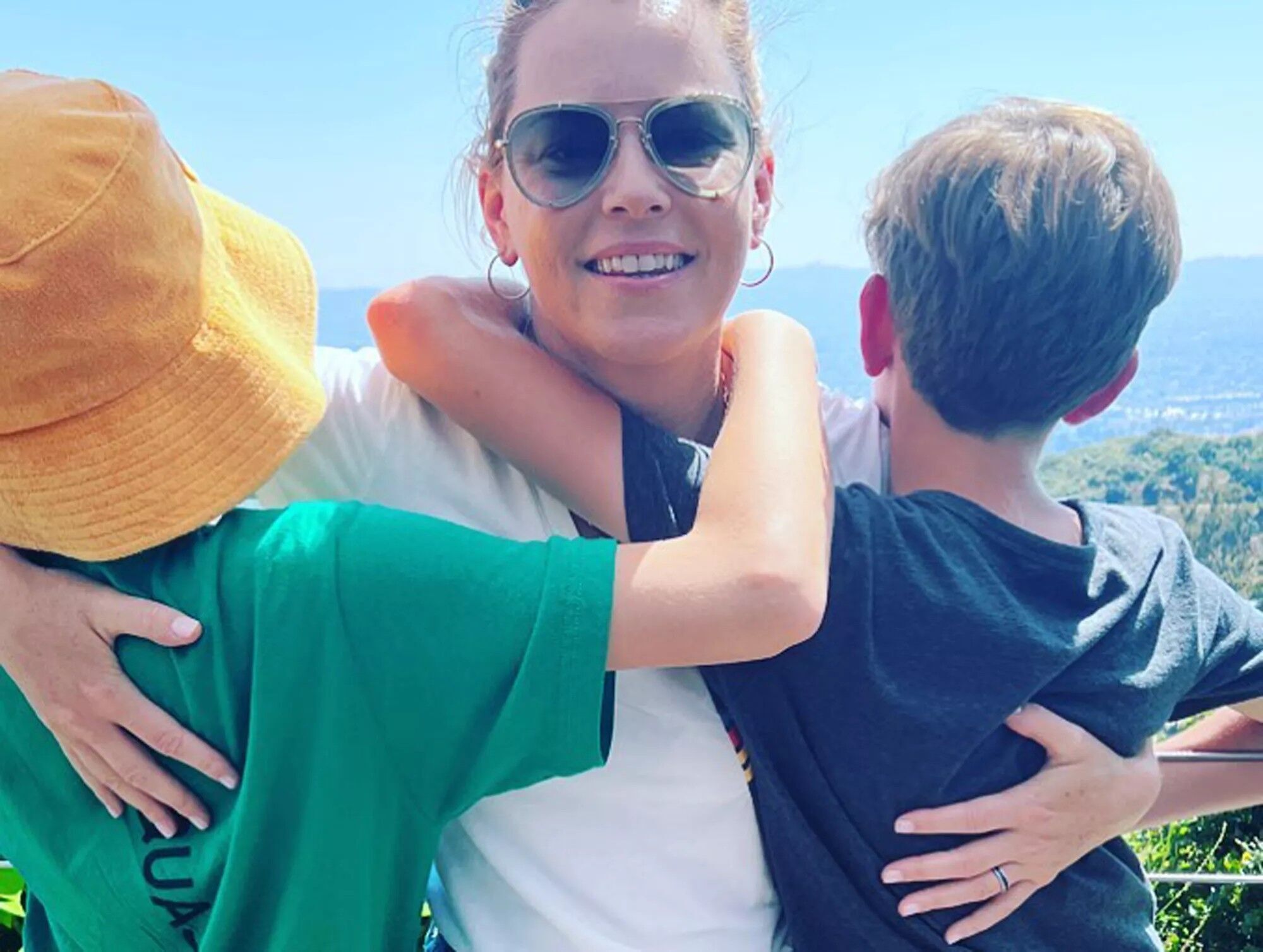 Elizabeth Banks with her kids Magnus and Felix.