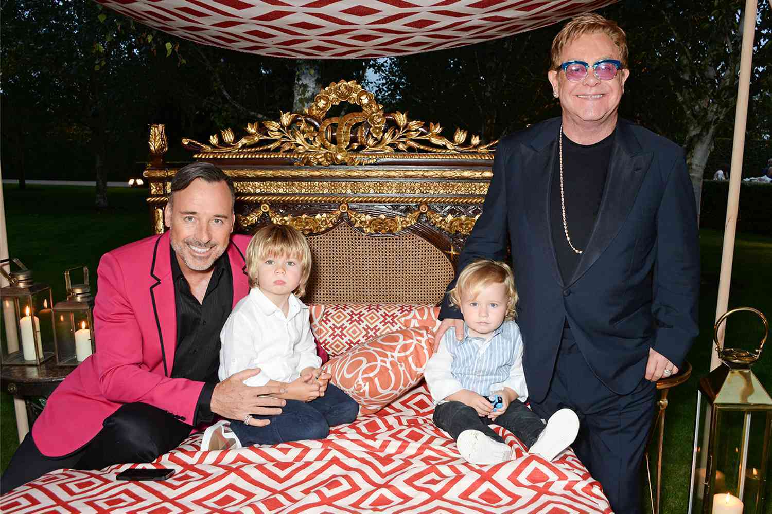 David Furnish, Elton John, Elijah, and Zachary