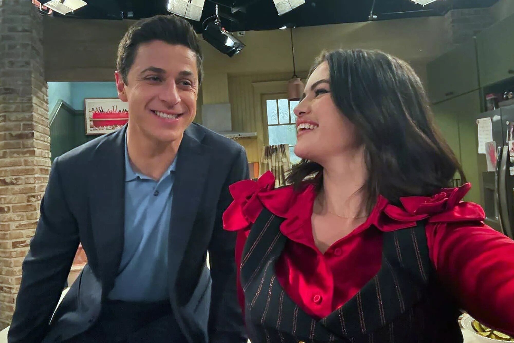 Gomez posted a photo of her and David Henrie on the set of 'Wizards Beyond Waverly Place' on Nov. 15.