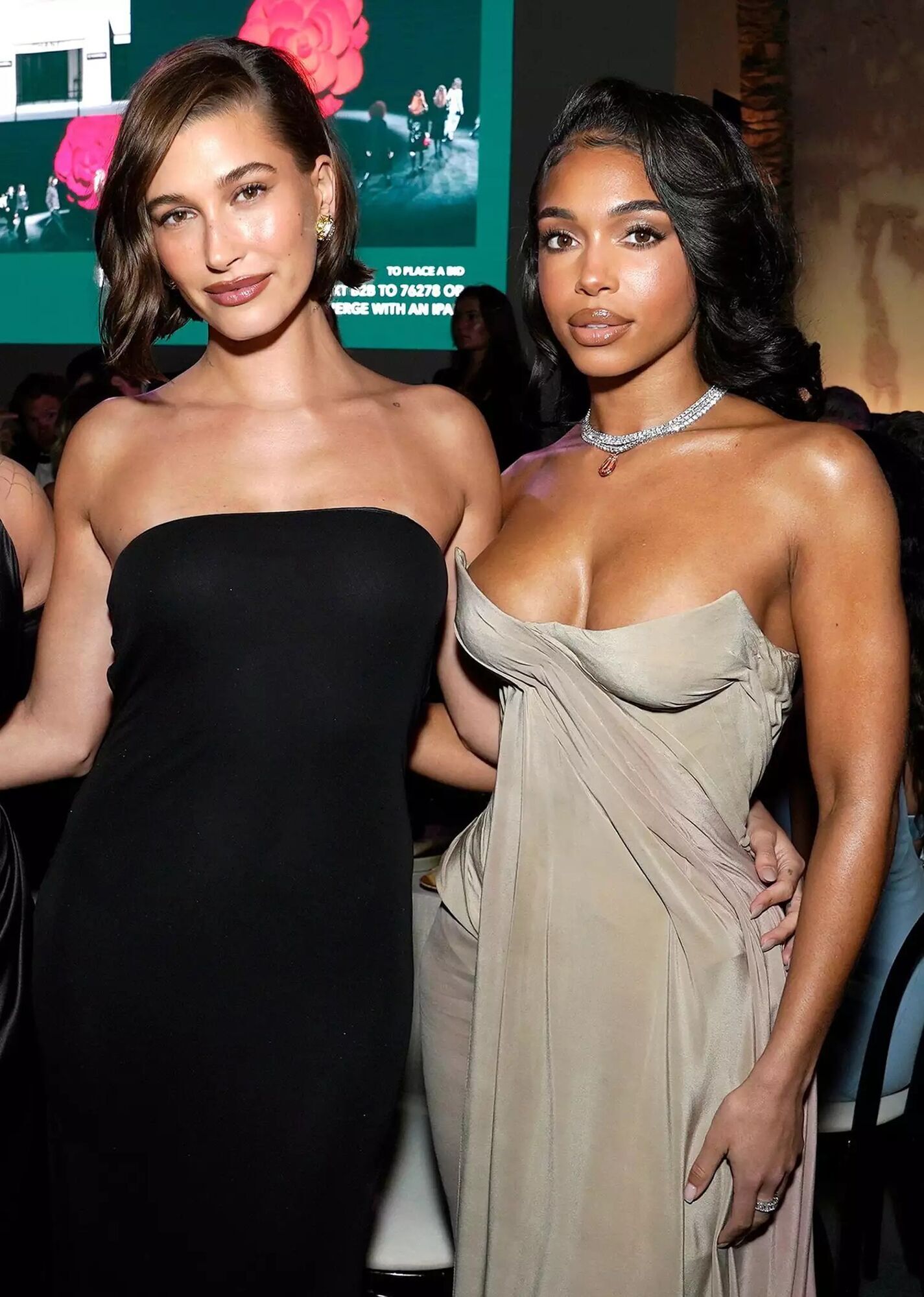 Hailey Bieber and Lori Harvey at the 2023 Baby2Baby Gala in Hollywood.