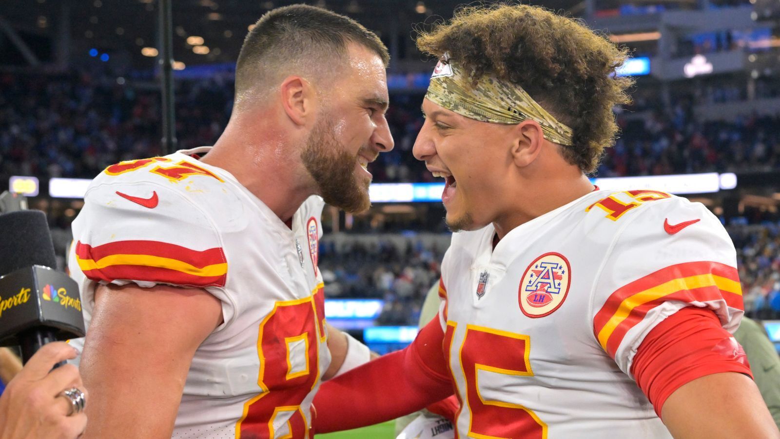 Travis Kelce and Patrick Mahomes