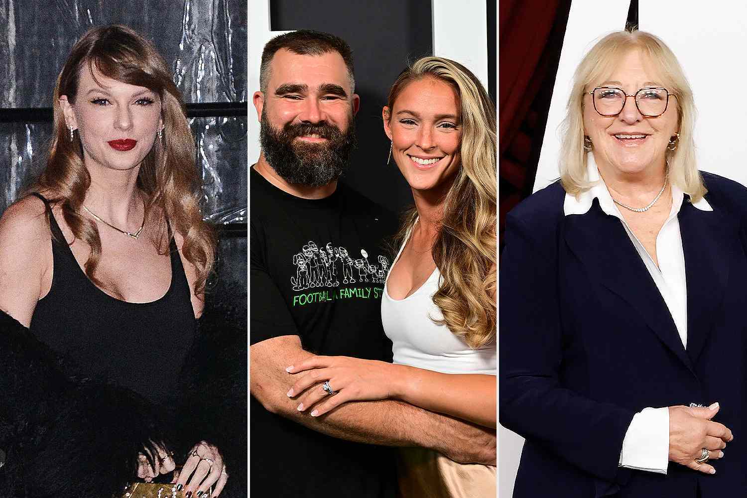 Taylor Swift; Jason and Kylie Kelce; Donna Kelce.