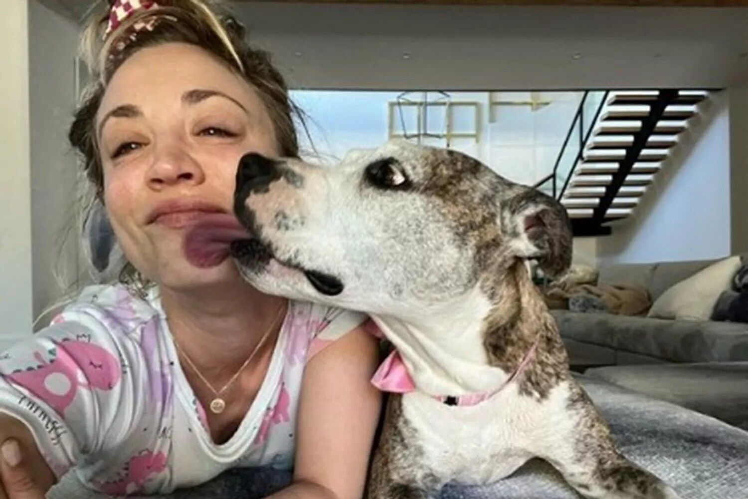 Kaley Cuoco and her dog Shirley.