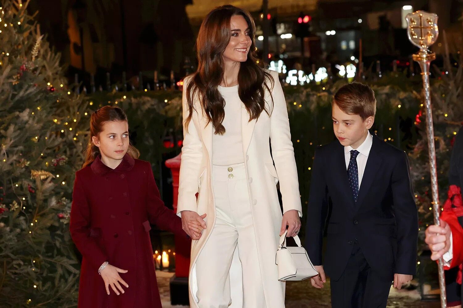 Princess Kate, with Princess Charlotte and Prince George at the the service on Dec. 8, 2023.