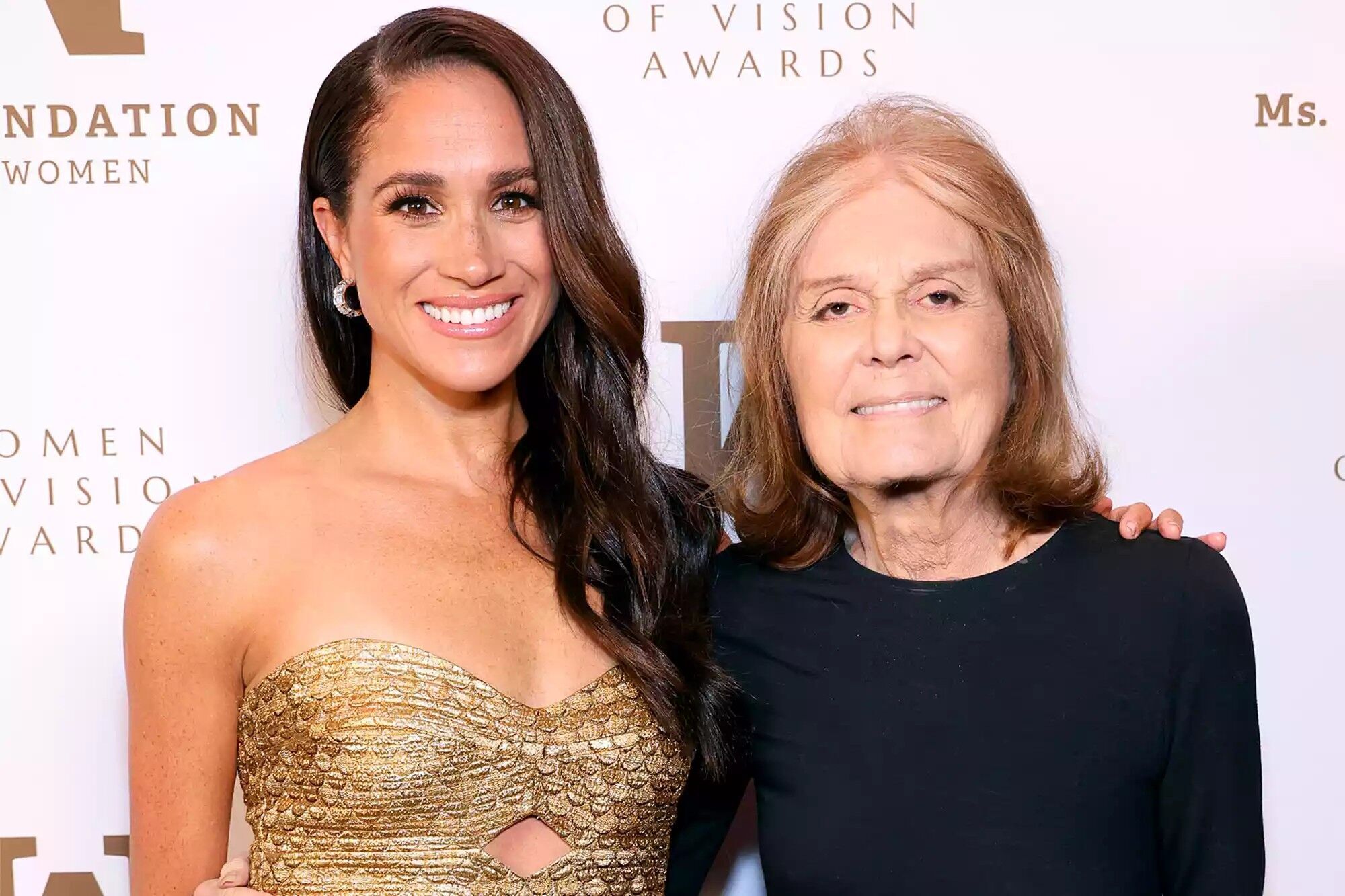 Meghan, The Duchess of Sussex and Gloria Steinem attend the Ms. Foundation Women of Vision Awards: Celebrating Generations of Progress & Power at Ziegfeld Ballroom on May 16, 2023 in New York City.