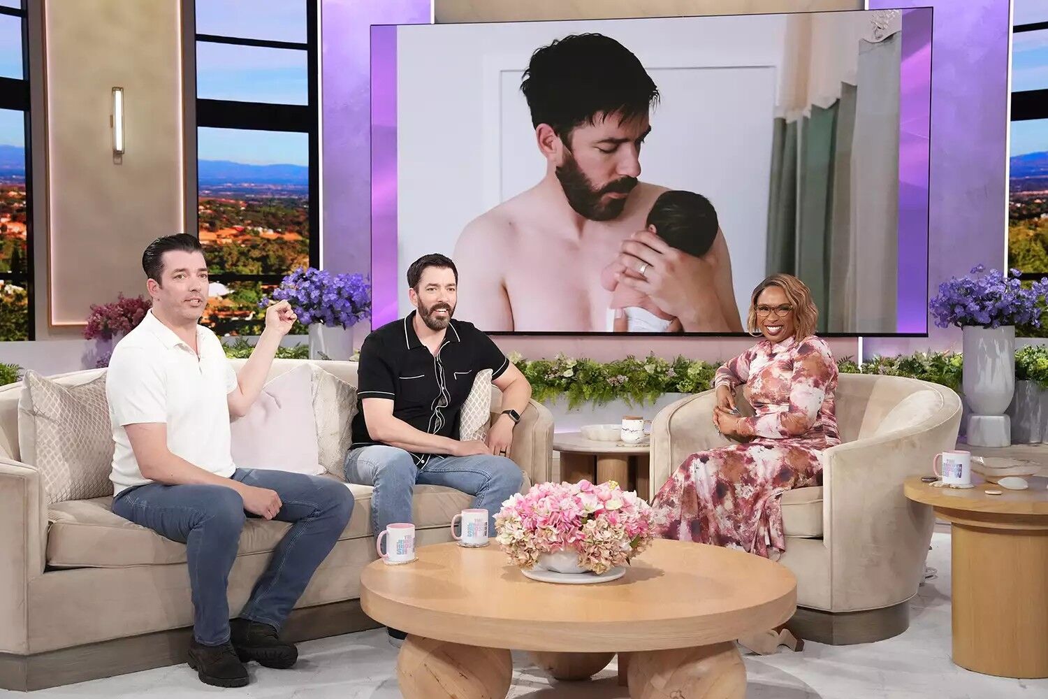 Jonathan Scott and Drew Scott appear with Jennifer Hudson on 'The Jennifer Hudson Show'.