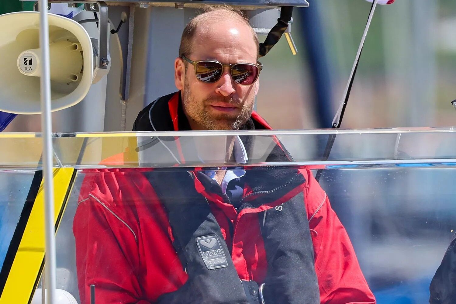 Prince William onboard a life boat in Cape Town.