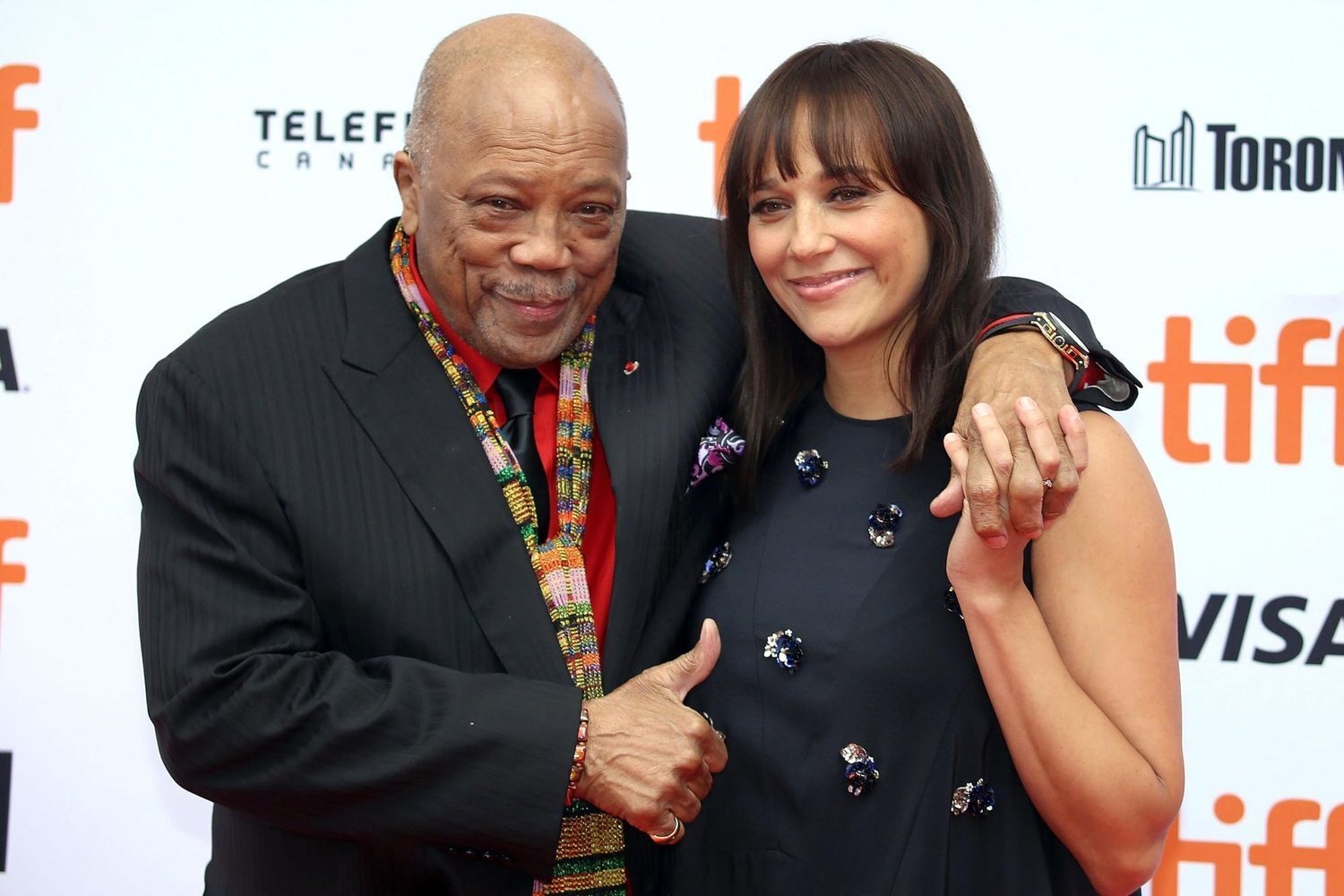 Rashida Jones and Quincy Jones