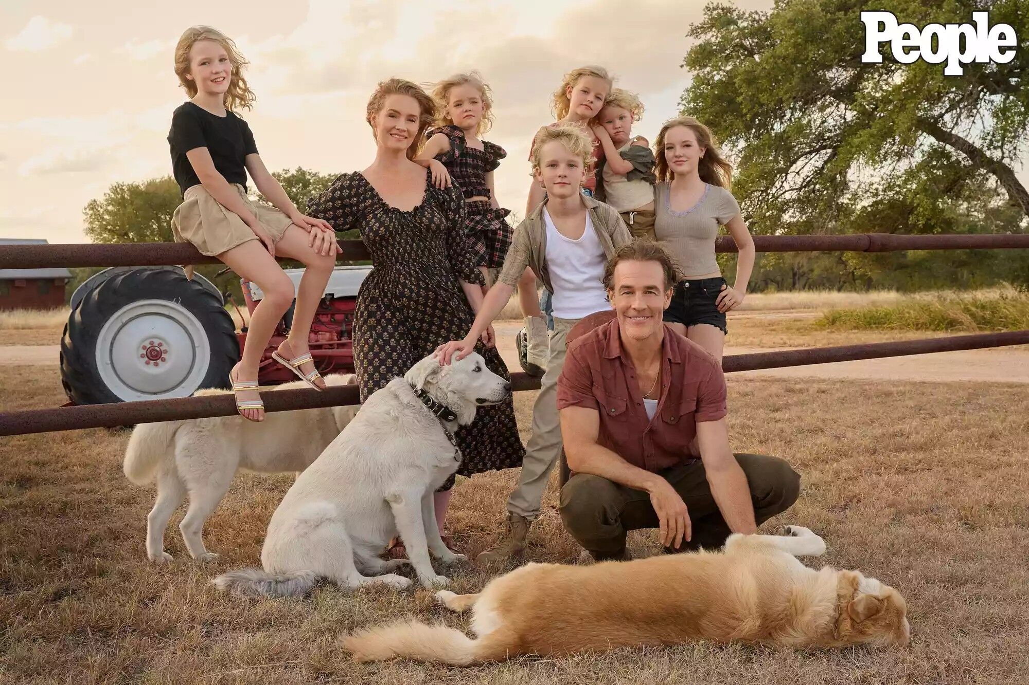 James Van Der Beek and his family at home in Texas on Oct. 29, 2024.