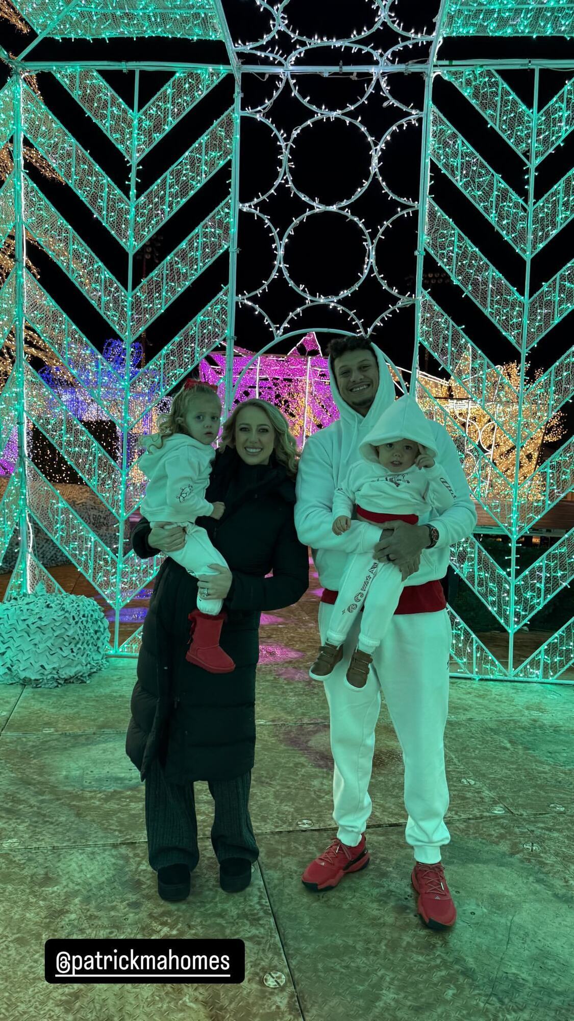 Brittany and Patrick Mahomes Share a Festive Ice Skating Outing with Their Kids