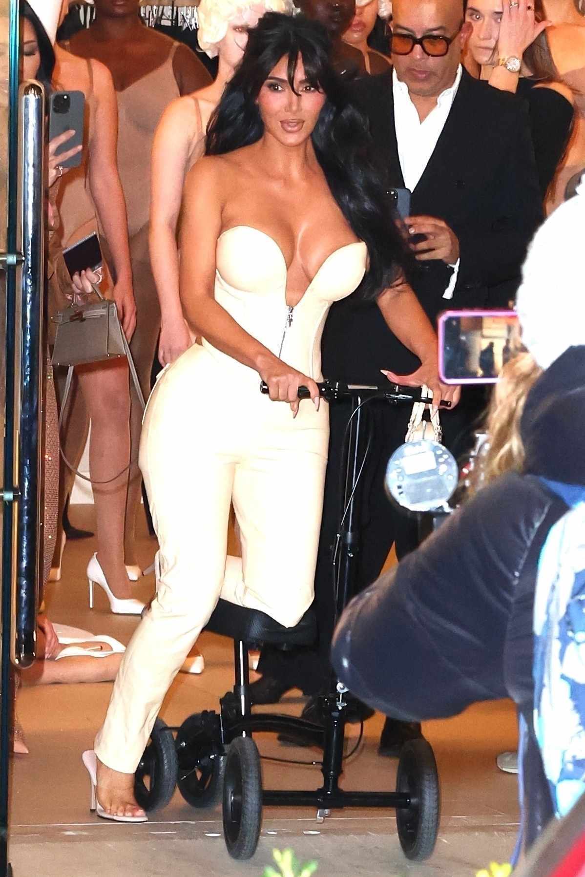 Kim Kardashian Launches SKIMS Flagship in NYC Despite Foot Injury