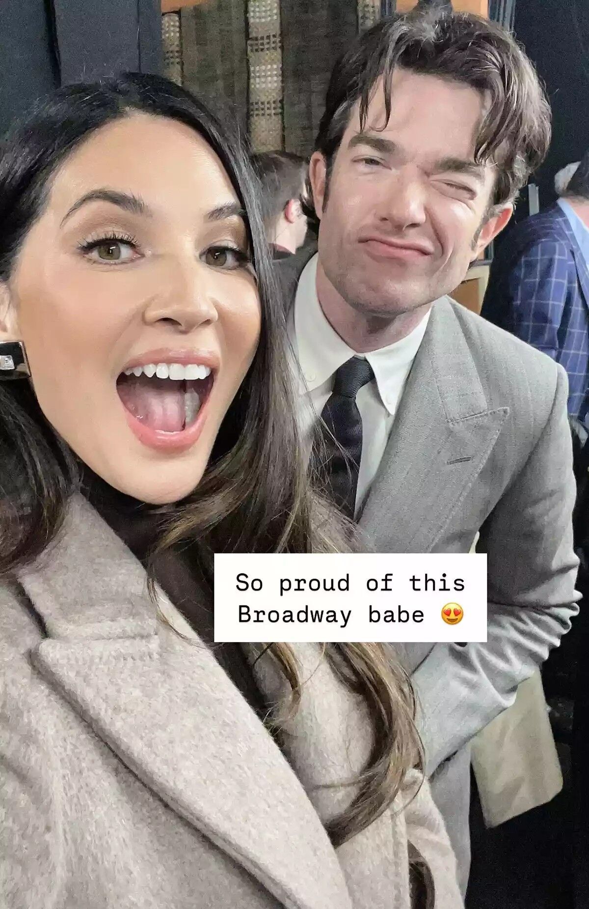 Olivia Munn and John Mulaney at the opening night of Broadway's 'All In'.