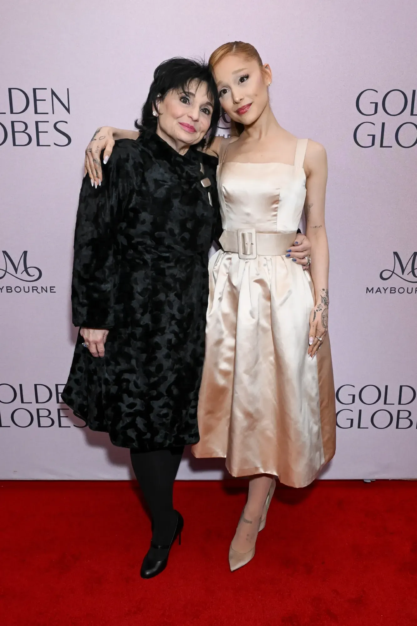 Ariana Grande Makes a Stylish Debut with Mother Joan at Golden Globes First-Time Nominee Luncheon