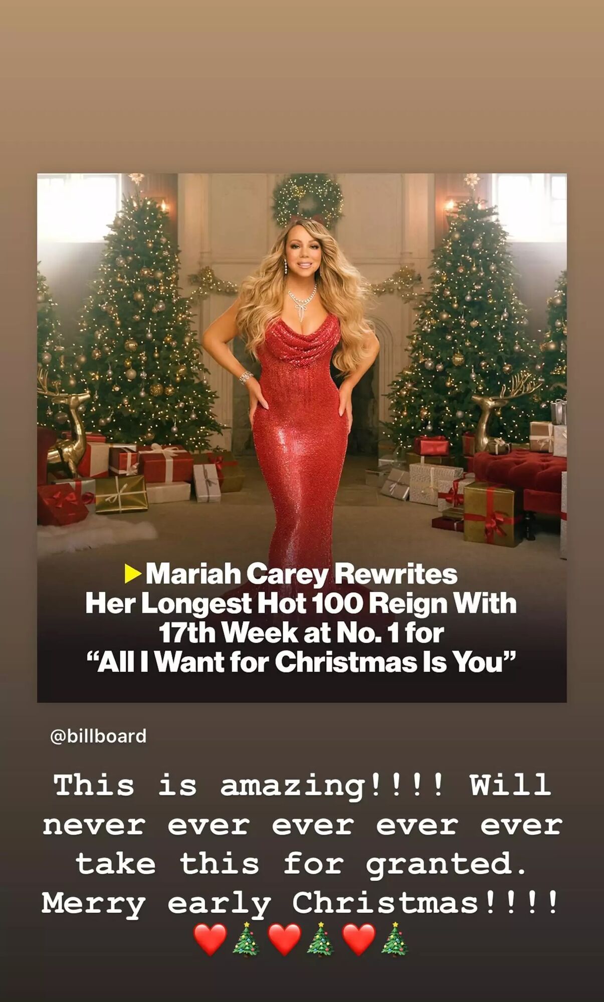 Mariah Carey celebrates Hot 100 reign