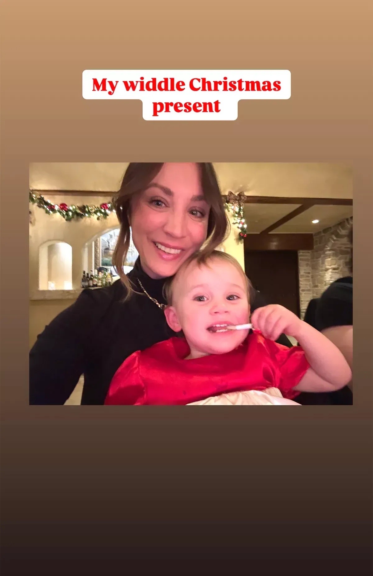 Kaley Cuoco Celebrates Christmas with Tom Pelphrey and Daughter Matilda