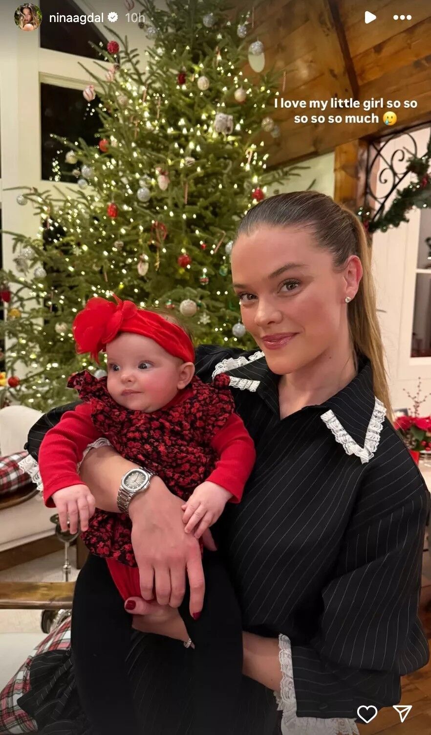 Nina Agdal with her daughter.