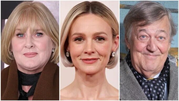 Left to right: Sarah Lancashire, Carey Mulligan, Stephen Fry