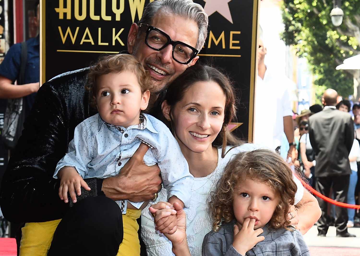 River Joe Goldblum, Jeff Goldblum, Emilie Livingston and Charlie Ocean Goldblum.