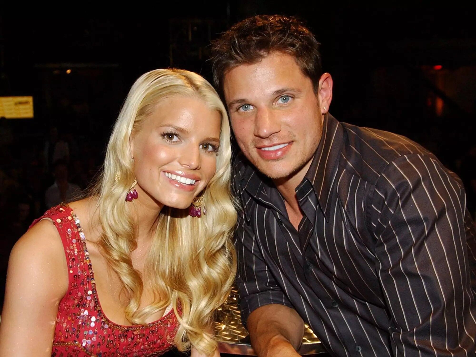 Jessica Simpson and Nick Lachey at MTV Bash