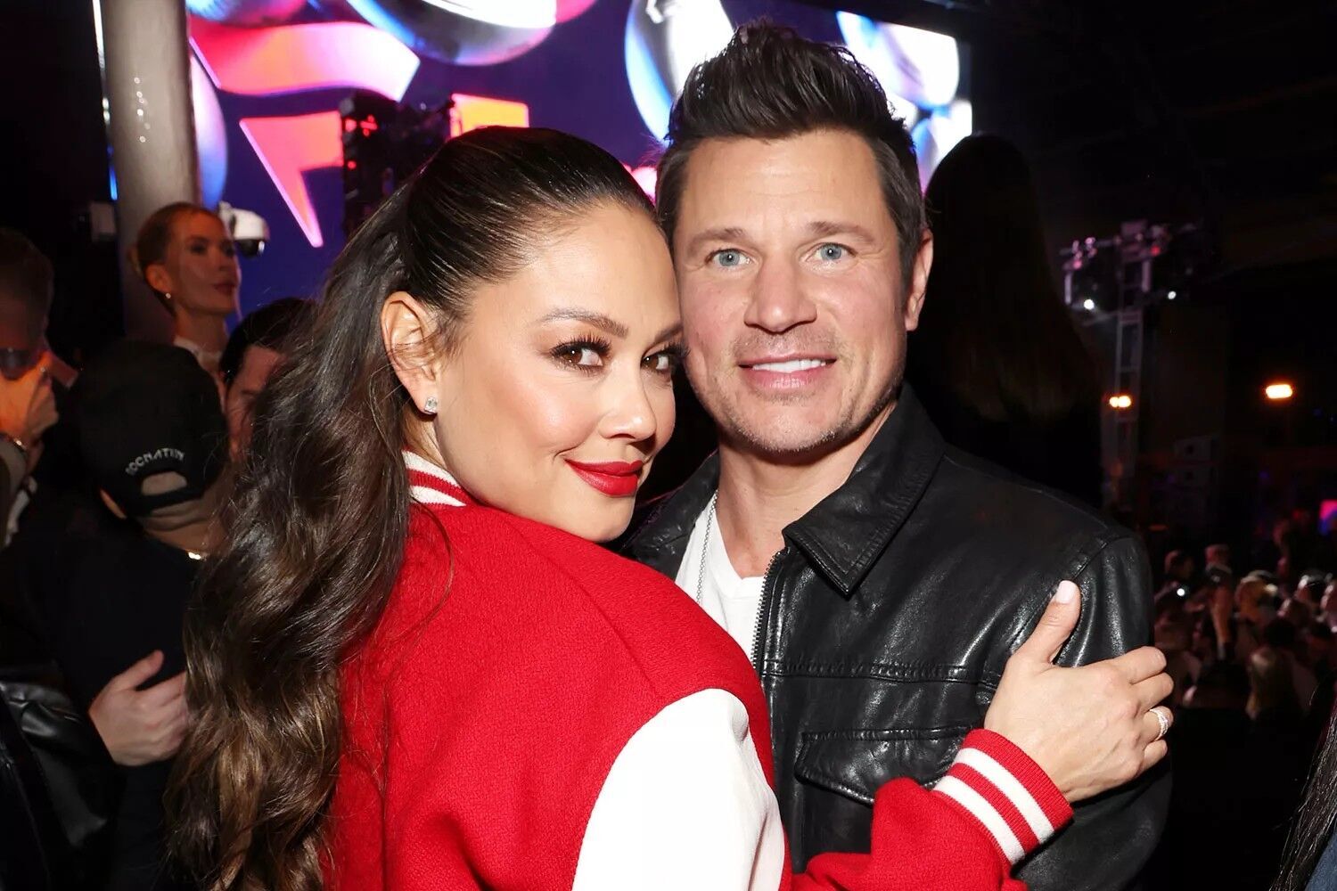 Vanessa Lachey and Nick Lachey at the Marquee Nightclub at The Cosmopolitan of Las Vegas on February 10, 2024