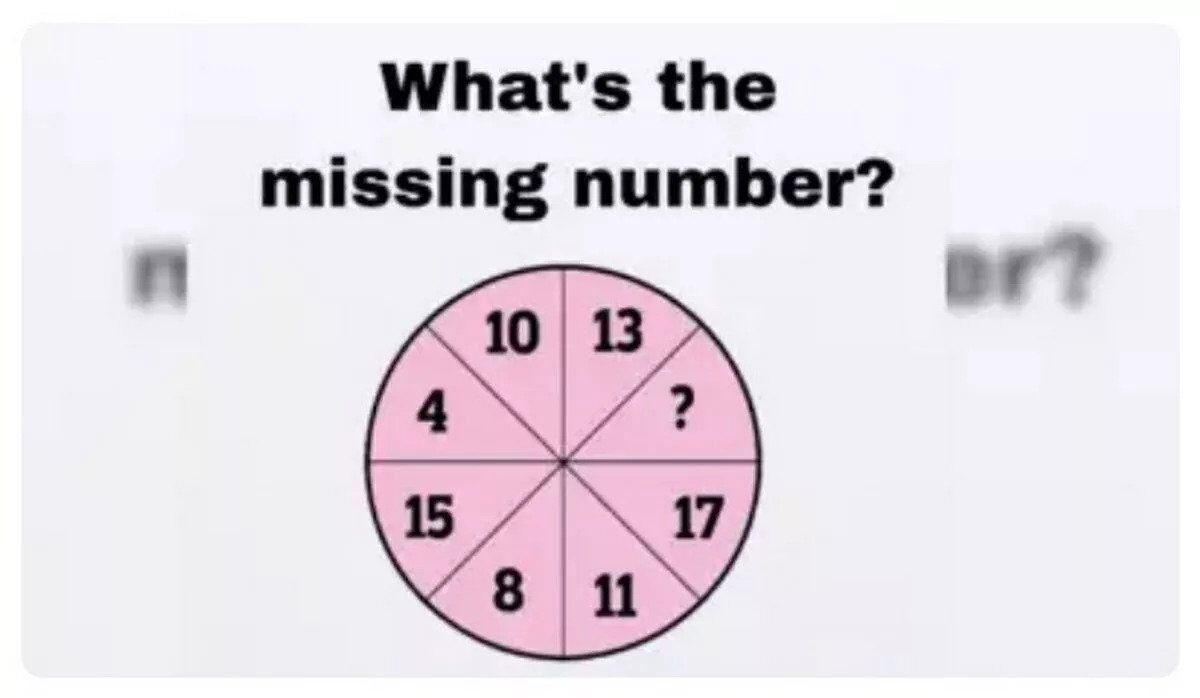 See if you can name the missing number in just 20 seconds with this puzzle