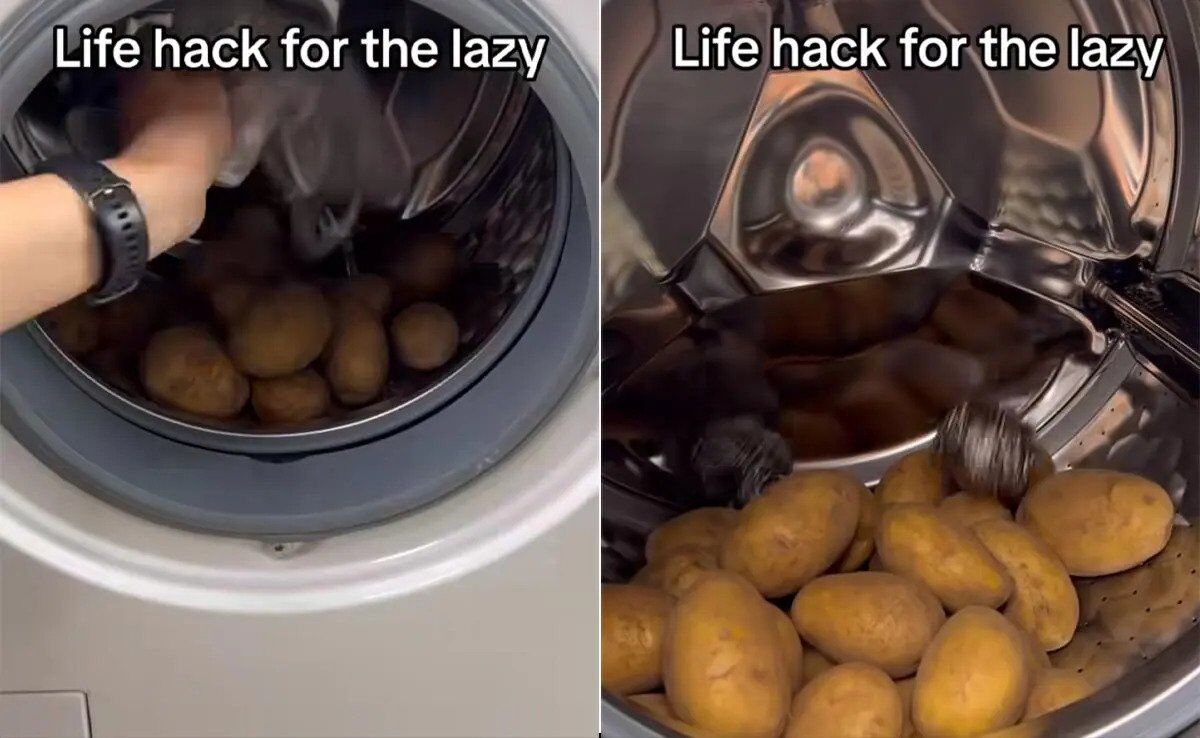 Viral Life Hack for Cleaning Potatoes in the Washing Machine Receives Backlash