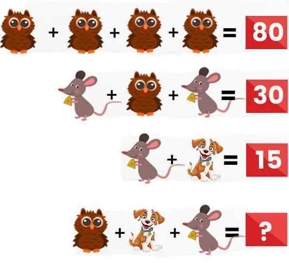 Math puzzle with animals for kids