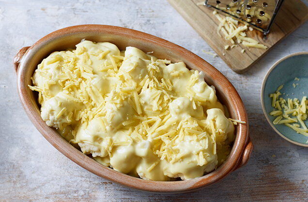 Microwave cauliflower cheese