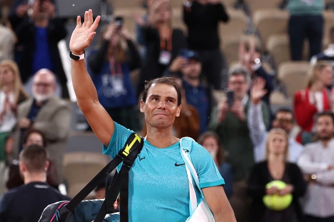 Spain's Rafael Nadal gestures as he leaves the court after losing in the first round of the French Open against Germany's Alexander Zverev in Paris