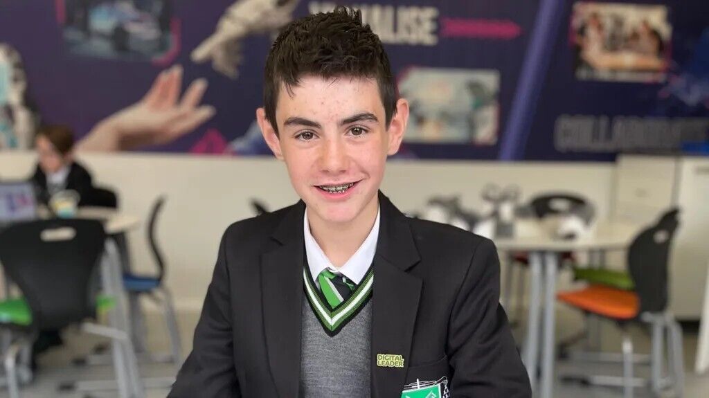 Ruarcc the year 10 student who has programmed a robot that can solve a Rubik's Cube puzzle