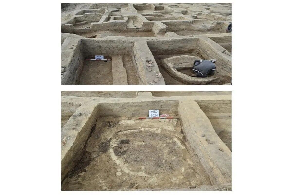 Archaeologists found two limestone blocks containing hieroglyphic inscriptions in the remains of the barracks