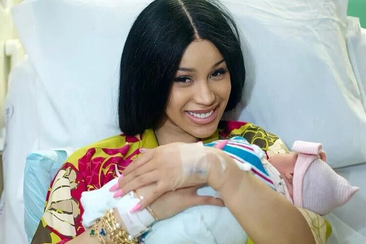 Cardi B with her newborn