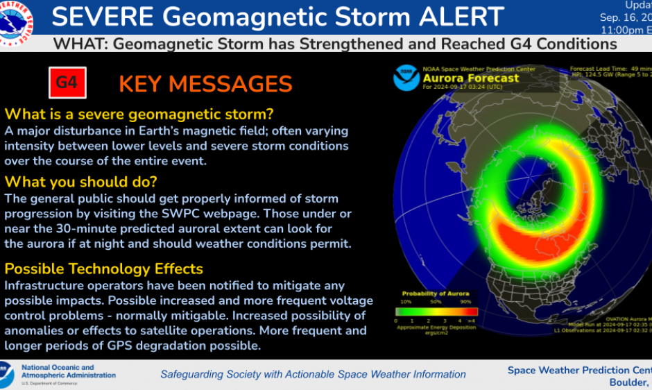 G4 Storm Strengthened and Will Continue for Several Days