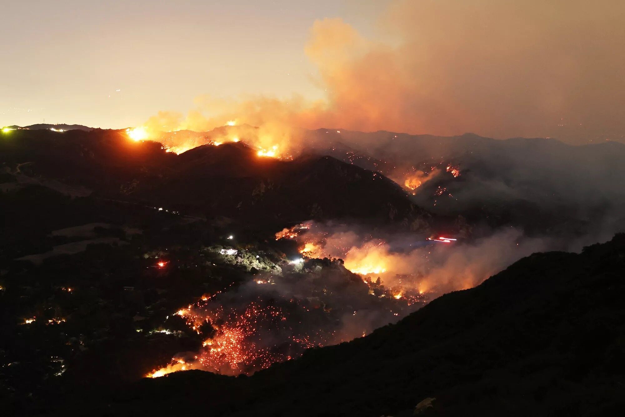 Flames and smoke from the Palisades Fire — Jan. 9, 2025