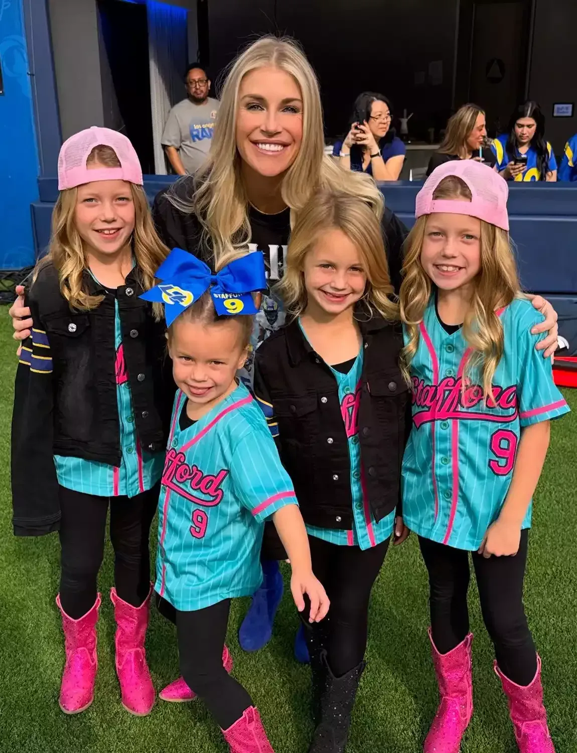 Kelly Stafford Visits Hospital with Kids During NFL Playoff Trip