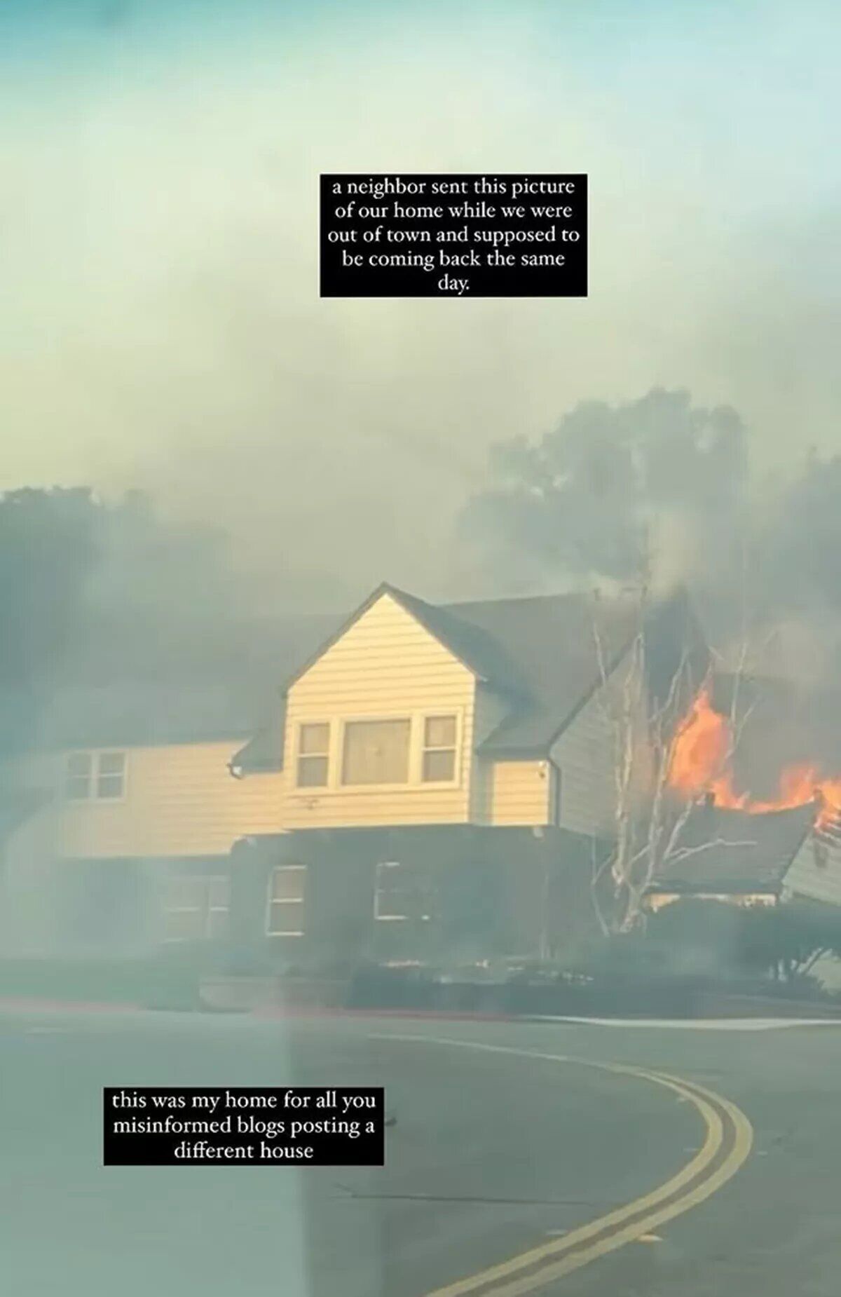 hené Aiko's home burning in the Los Angeles fires