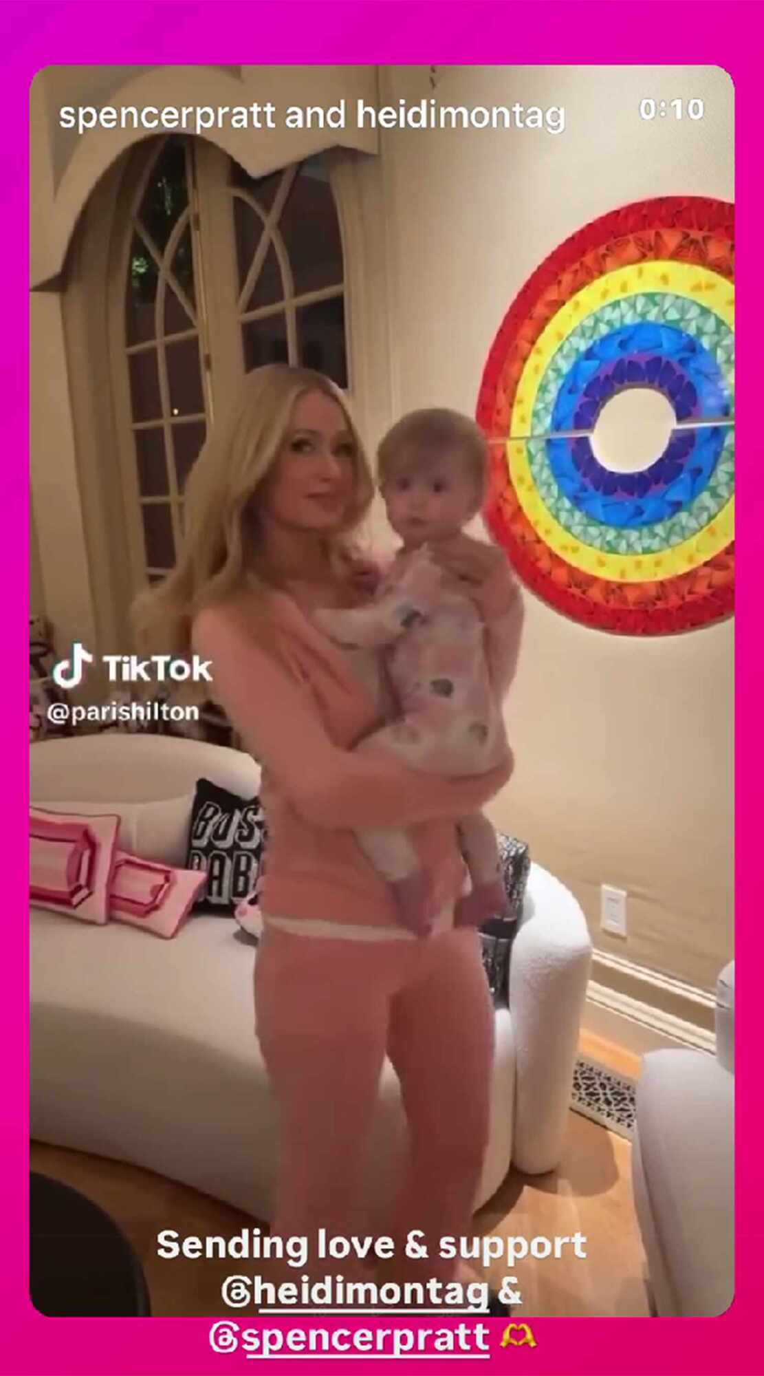 Paris Hilton and daughter London Marilyn dancing to Heidi Montag's music