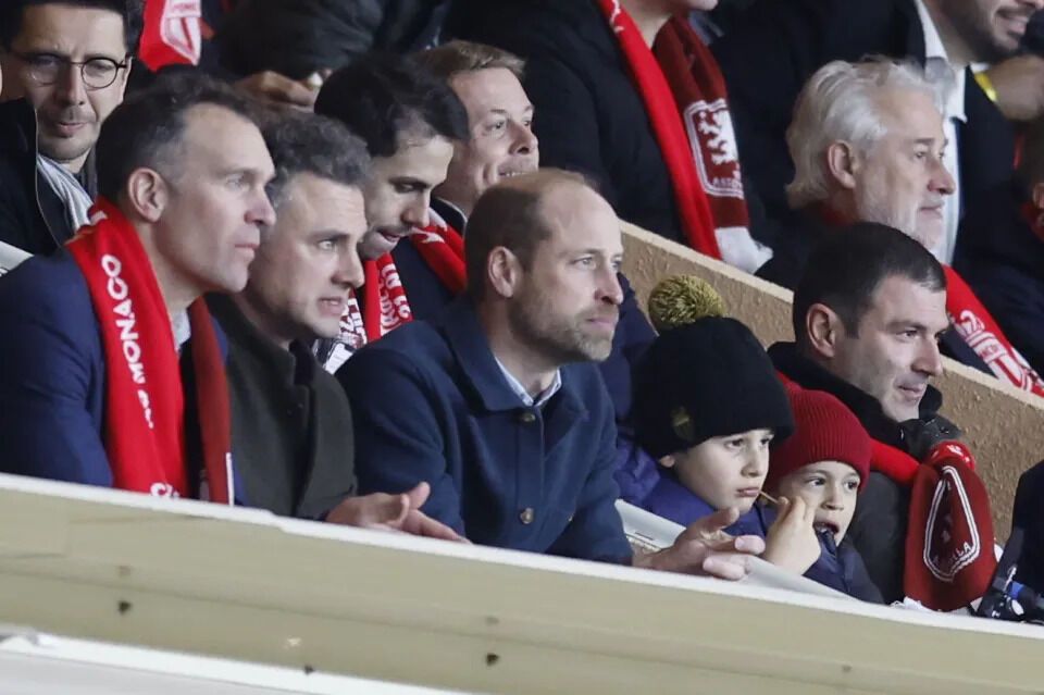 Prince William attends Aston Villa's Champions League match against AS Monaco on Jan. 21