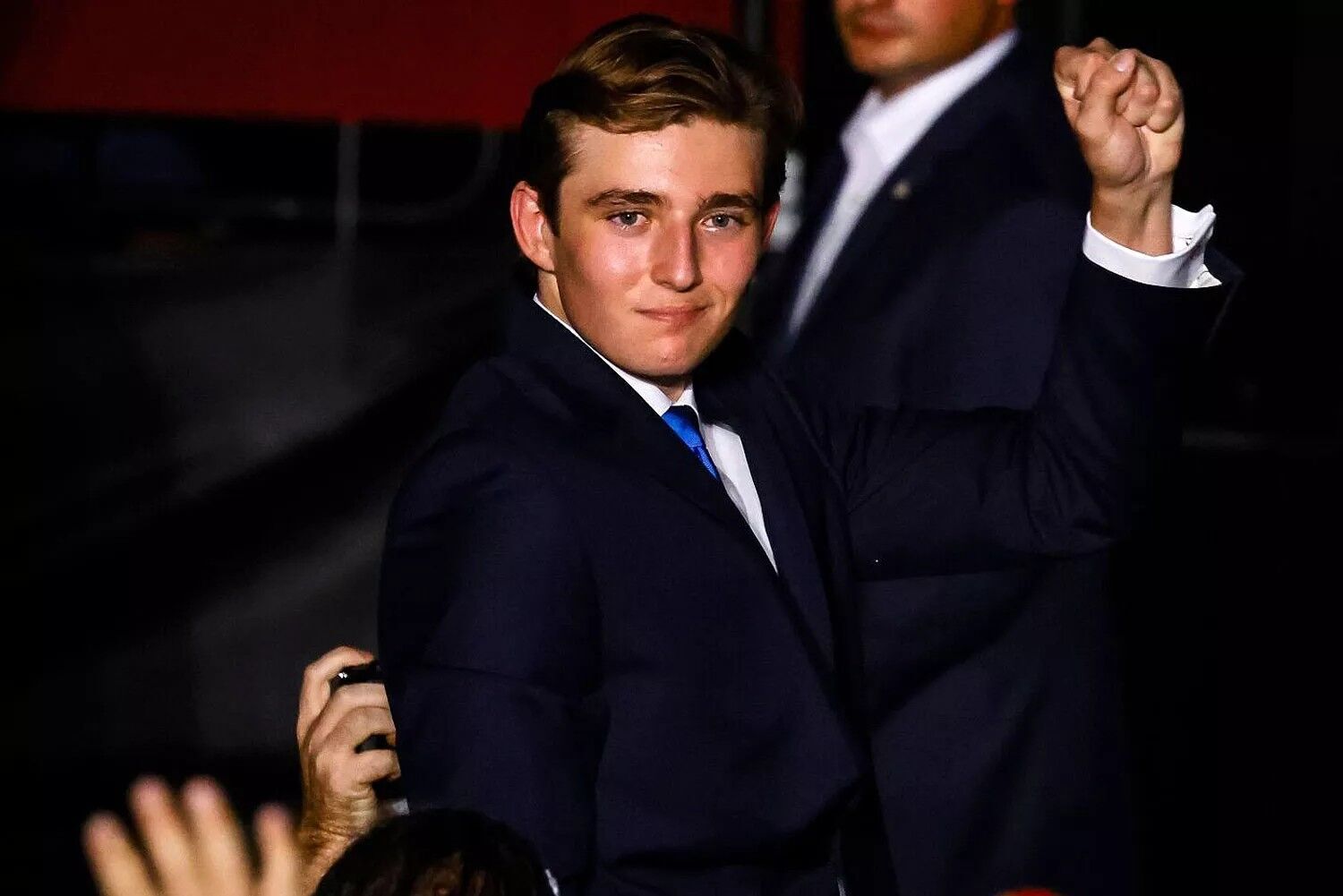 Barron Trump at a 2024 campaign rally for his father in Miami.