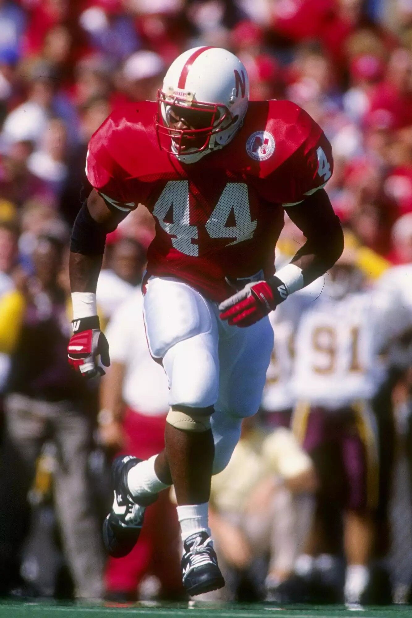 Jones of the Nebraska Cornhuskers playing in September 1992.